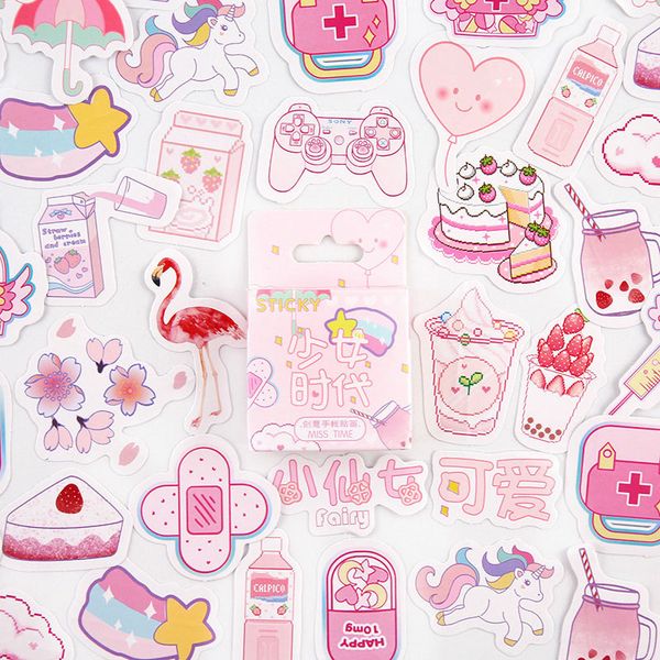 

3pieces/lot 45pcs/box lovely pink fairy decorative adhesive tape masking tape for stickers scrapbooking diy stationery tape 2016