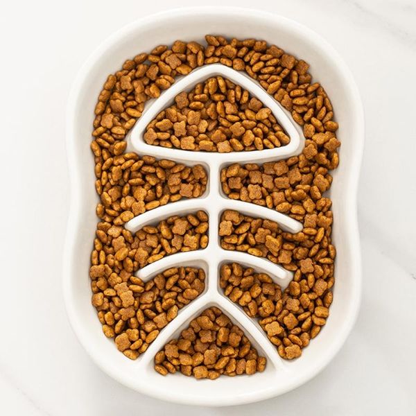 

cat bowls & feeders lxac dogs cats pet slow feeding plate multicolor optional durable supplies portable anti slip leakproof