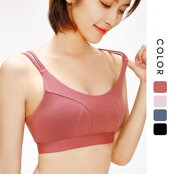 

gym clothing one-piece fixed cup sports underwear female -resistant running beauty back yoga vest push-up training fitness bra /30, White;black