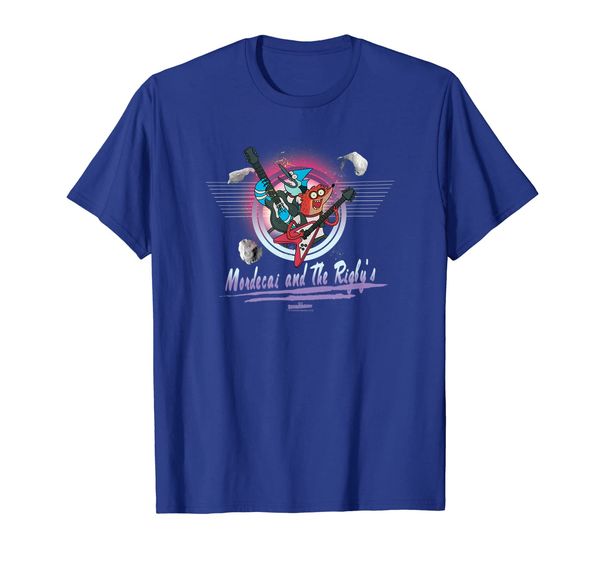 

regular show mordecai the rigbys t-shirt, White;black