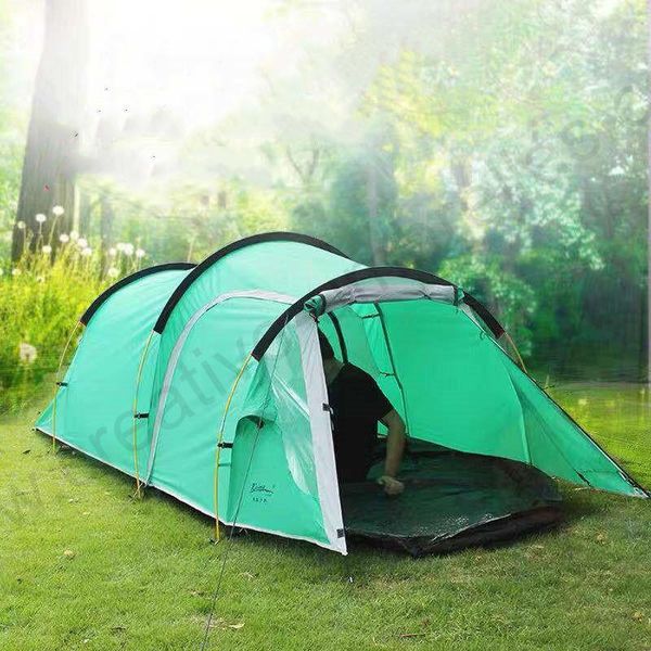 

shade 4-6 persons double layers rainproof camping folding awnings fishing sun shelter inflatable outdoor fiberglass tunnel tent