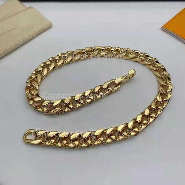 

chains 2021 luxury golden chain necklace high-end brand accessories car men's birthday gift charm goth, Silver
