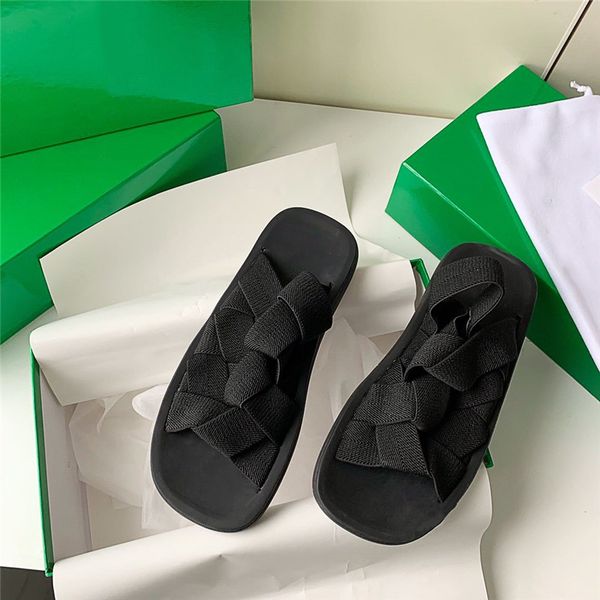 

woman slipper fashion lady sandals beach flat bottom selling slippers platform pure color rubber high heel slides shoe size 35-40, Black