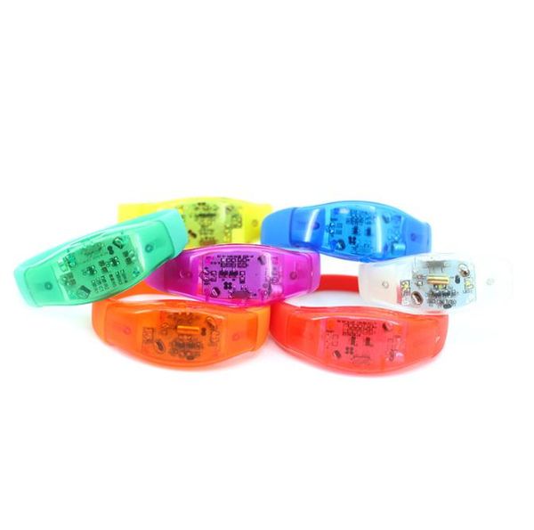 Música Activated Som Controle LED Pulseira Pulseira Pulseira Aceita Bangle Pulseira Clube Festa Bar Cheer Luminous Hand Ring Brilho