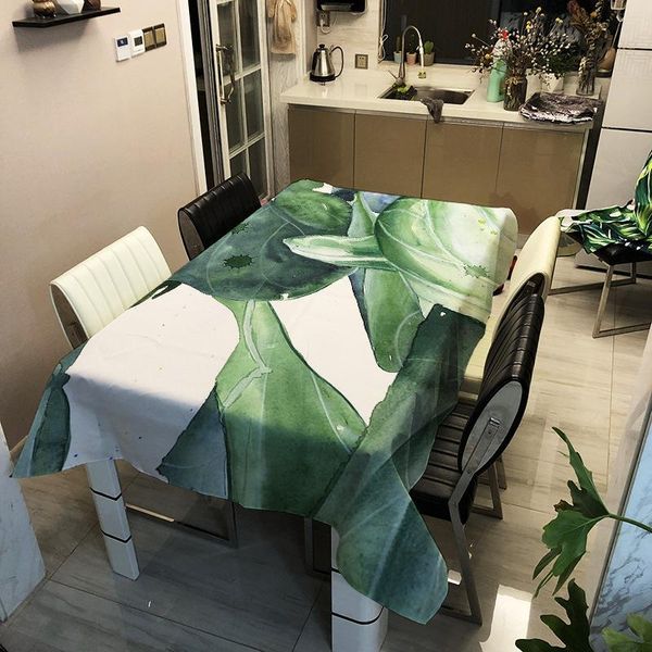 

european and american style leaf pattern printing washable tablecloth