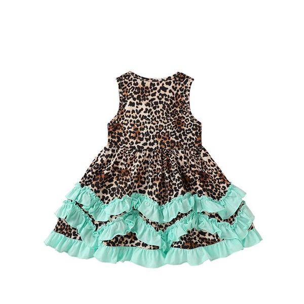 

girl's dresses leopard fashion trend dress ruffle vestidos toddler kids baby girls summer suspender princess casual 2021, Red;yellow