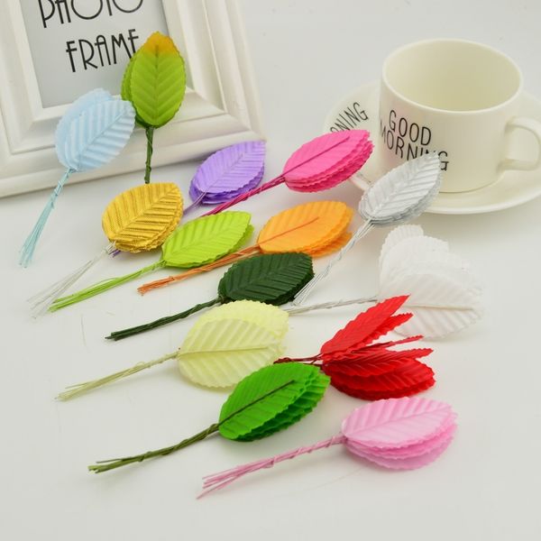 

30 uds. hojas seda en forma hoja verde 5cm jardín, caja regalo dulces diy, decoración para fiesta boda, álbum de