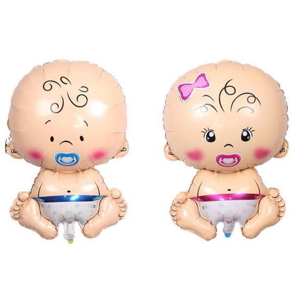 

party decoration 1 year old girl boy baby bottle aluminum foil balloons blue pink shwer ball decor latex balloon birthday