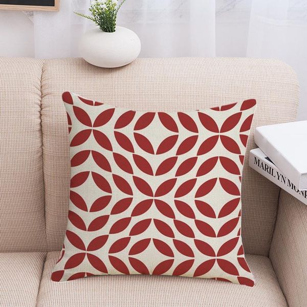 

cushion/decorative pillow 4pcs geometric covers minimalist cotton linen pillowcases modern decorations for sofa couch 18"x18" home