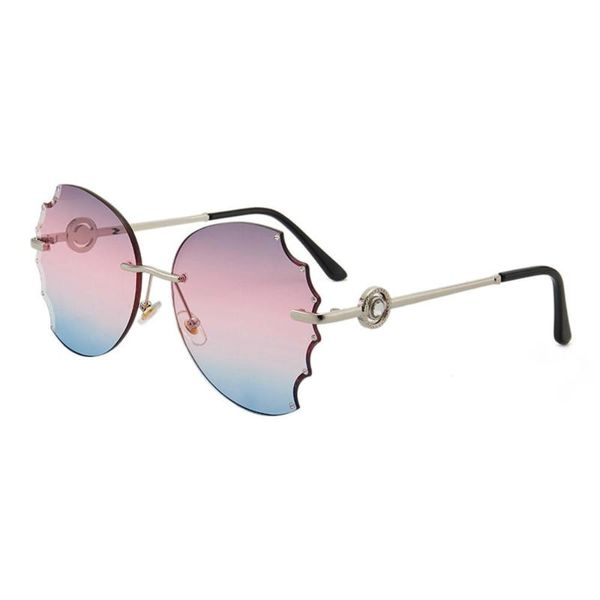 

sunglasses dazzling color european and american fashion vintage frameless metal diamond cut edge women, White;black