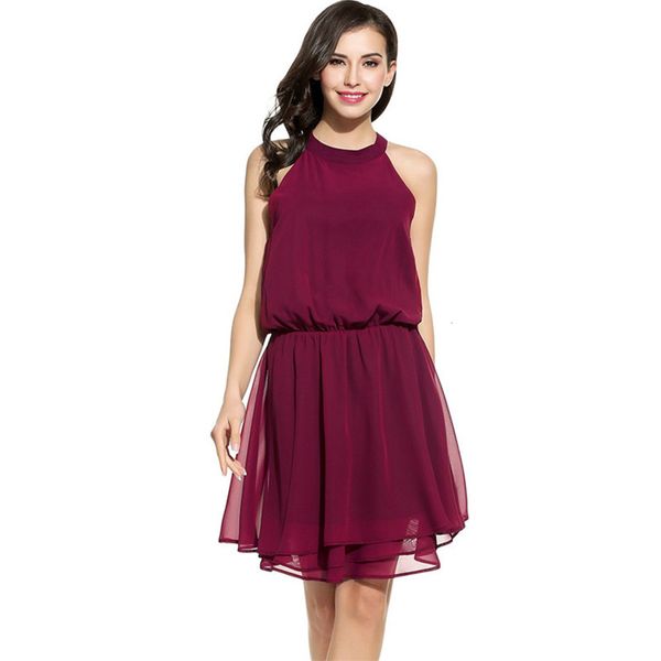 

solid chiffon off shoulder elastic pleated halter drs women's summer 2020, White