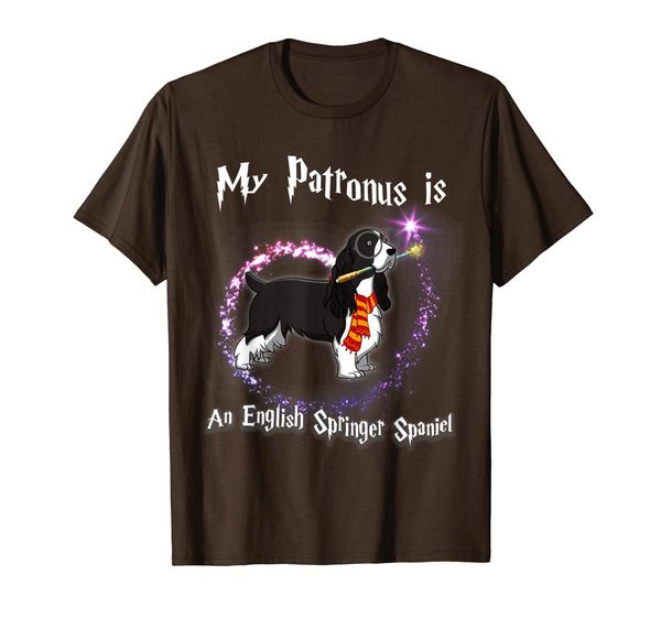 

my patronus is an english springer spaniel shirt dog lovers, White;black