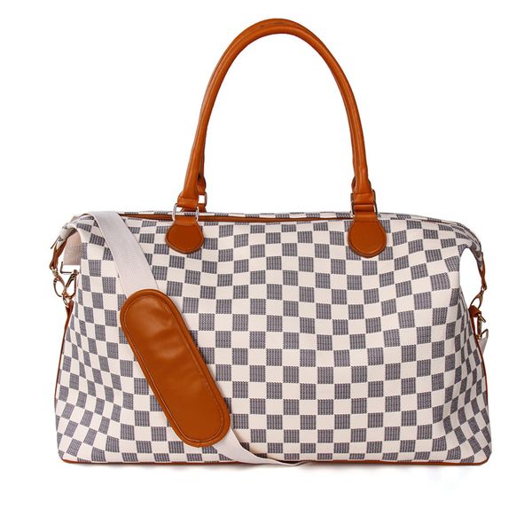 

factory wholesale popular new printed canvas shopping lady's plaid stripe portable travel storage bag