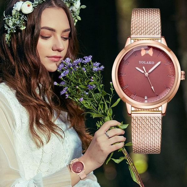 

wristwatches women watches fashion mesh strap quartz wrist watch ultra-thin ladies dress female clock gift #w, Slivery;brown
