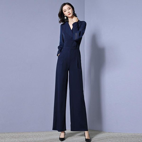 

women's pants & capris spring slim two grain high waist large casual wide leg one-piece set, Black;white