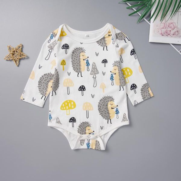 

rompers infant boys girls bodysuit cartoon hedgehog printed borns long sleeve fashion autumn winter jumpsuit baby clothes 0-3y, Blue