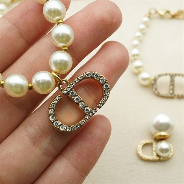 

new pearl necklace nose necklace women's simple red bracelet earrings, Silver