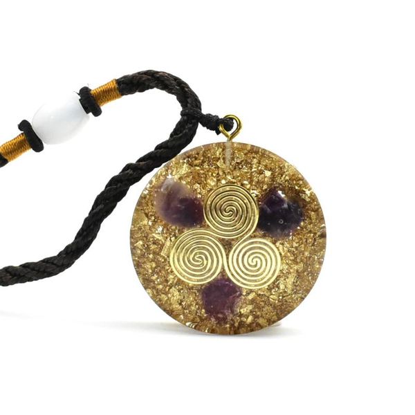 

pendant necklaces ogen natural crystal seven pulse wheel, Silver