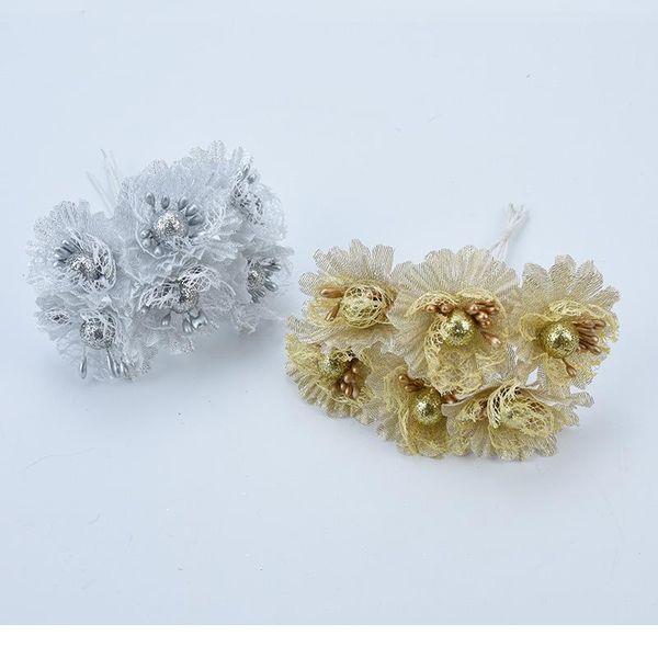 

6pcs gold fake stamen pompons diy gifts christmas wreath new year decoration home wedding scrapbooking artificial jllubf