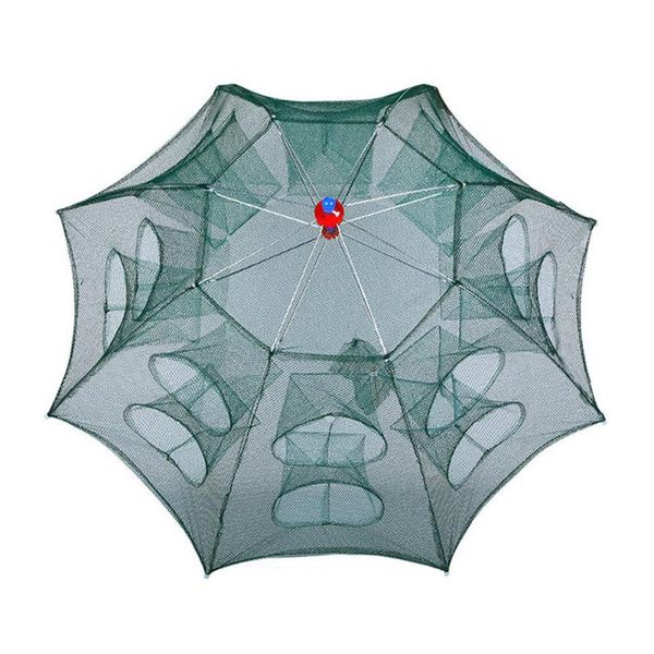 

fishing accessories strengthened 6-24 holes automatic net shrimp cage nylon foldable fish trap cast folding network outdoor