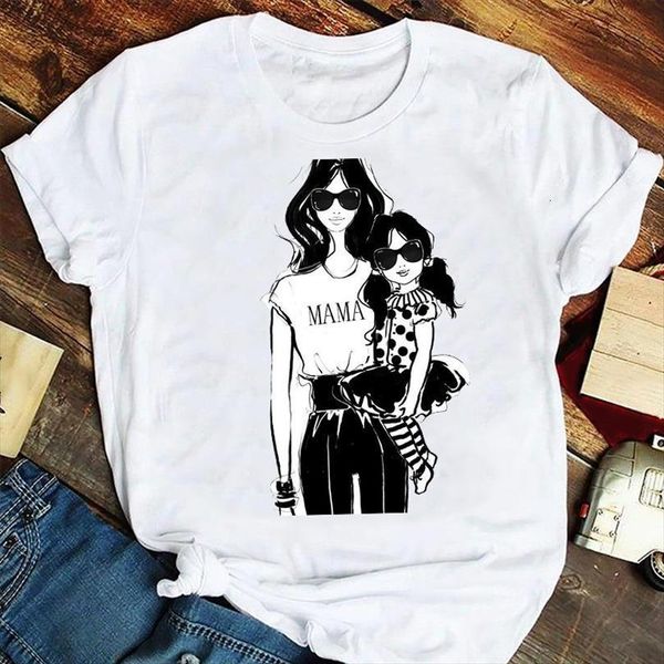 

and women fashion cartoon 90s men t shirts summer daughter style cute mama mom mother tshirts clothes graphic lady, White;black