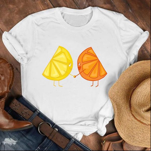 

women lady 90s cartoon lemon orange funny beach cute fruit shirt tshirt tee womens female print t graphic t shirt, White