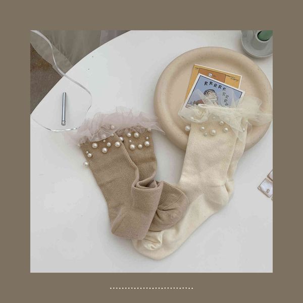 

pattkin autumn and winter mh edge sweet pearl nailing female personality medium tube pile solid color versatile cotton socks, Red;black