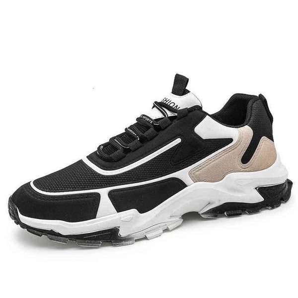 

men's shoes autumn and winter 2021 student sports breathable mesh casual flying woven men men's, Black