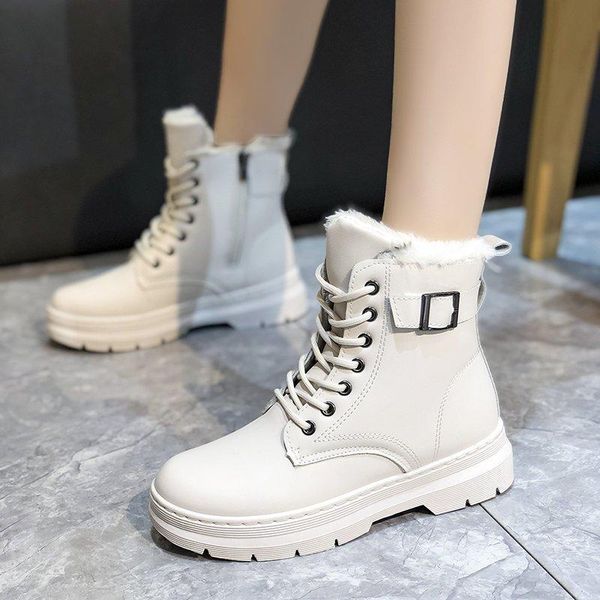 

boots 2021 women winter ankle for shoes female snow botas mujer warm plush woman plus size, Black