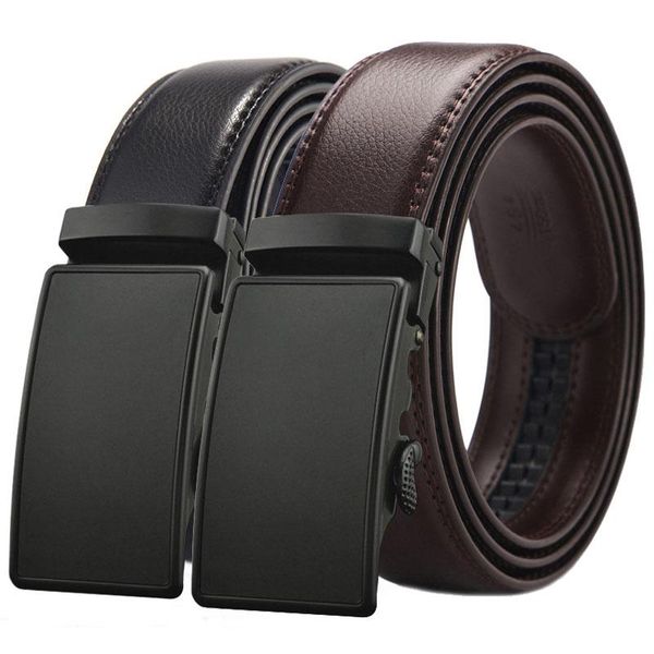 

belts male metal automatic buckle belt for men genuine leather designer men's strap jeans ceinture homme, Black;brown