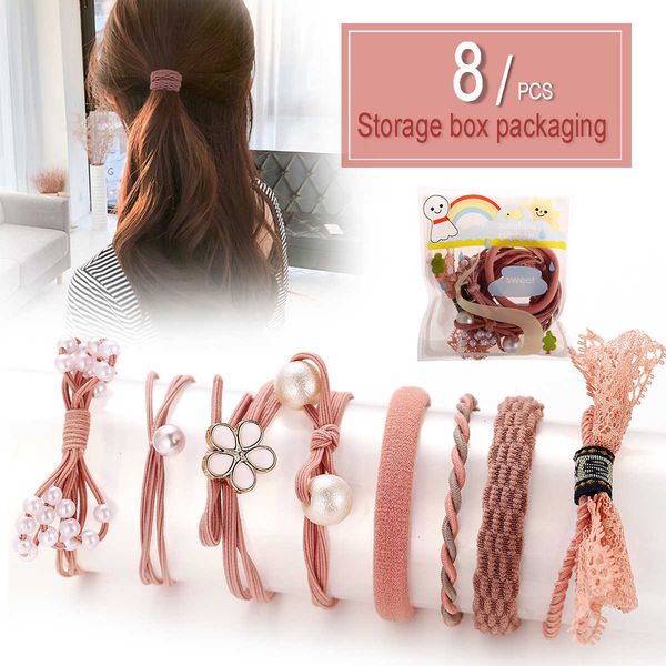 

6179 head rope 8-piece combination set small fresh and high elastic hair band hair rope