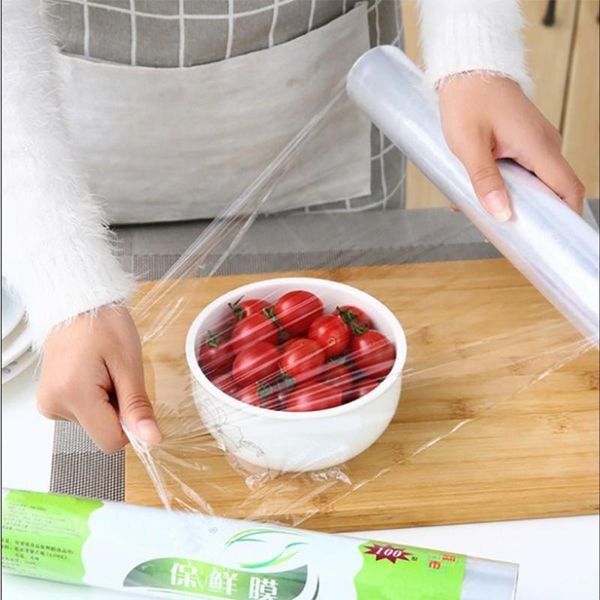 

food savers & storage containers cling wrap restaurant fruits keep fresh household safe vegetable disposable transparent save pe film cafete