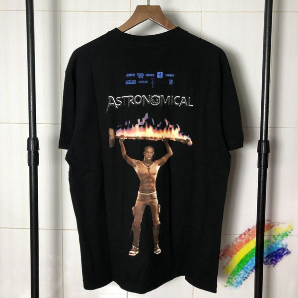 

2021 new summer travis scott cactus jack astronomical t-shirt men women washed vintage oversized tees hxcu, White;black