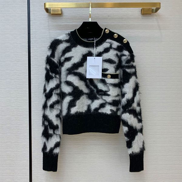 

mohair zebra listrado premium malha cardigan camisola para a mulher 2020 designer de luxo roupas femininas do vintage harajuku kpop, White;black