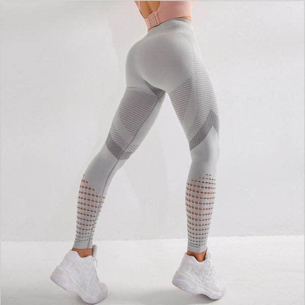 

women's leggings women seamless high waist push up leggins black hollow out breathable quick-drying workout fitness