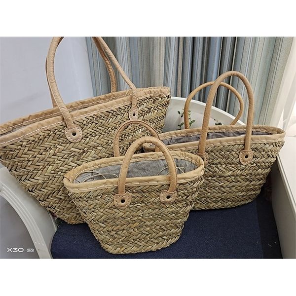 

casual rattan large capacity totes designer wicker woven women handbags summer beach bali straw bag lady travel big basket purse c0225