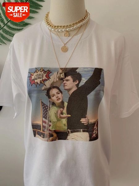 

sunfiz yf lust for life musicl tee idol tees lana del rey norman rockwell album cover tee fashion street style music #4s7a, White