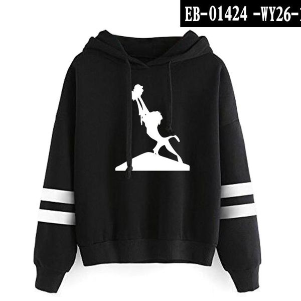 

women's hoodies & sweatshirts 2021 hakuna matata cartoon men women casual hooded sweatshirt pullover hip hop harajuku kawaii streetwe, Black