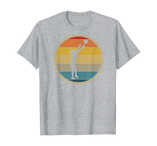 

volleyball player setter retro sunset icon t-shirt, White;black