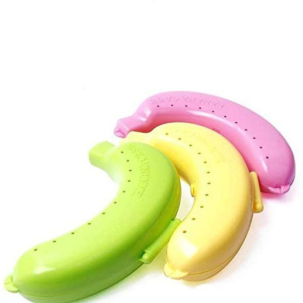 

storage bottles & jars 3pcs/set banana case protection box portable food container outdoor travel fruit candy nut cases