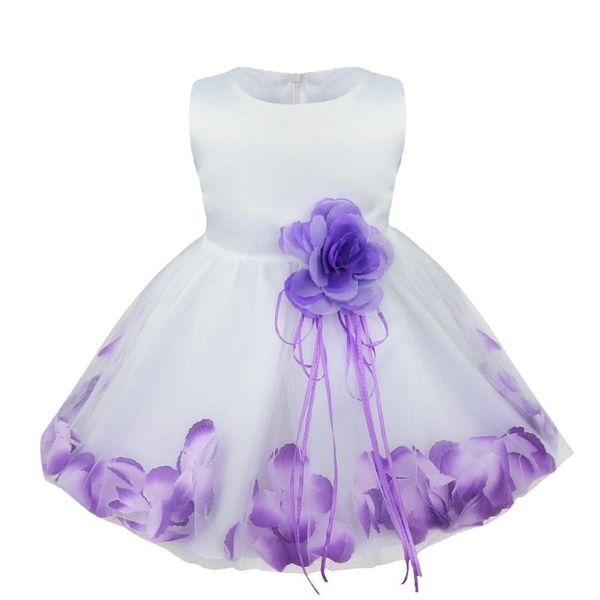 

girl's dresses baby girls baptism dress born princess birthday party toddler kids flower petal christening ball gown for, Red;yellow