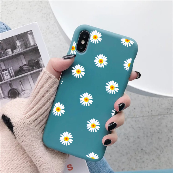 

art floral daisy phone case for iphone 11 12 pro x xr xs max 6 6s 7 8 plus 5 fashion love heart