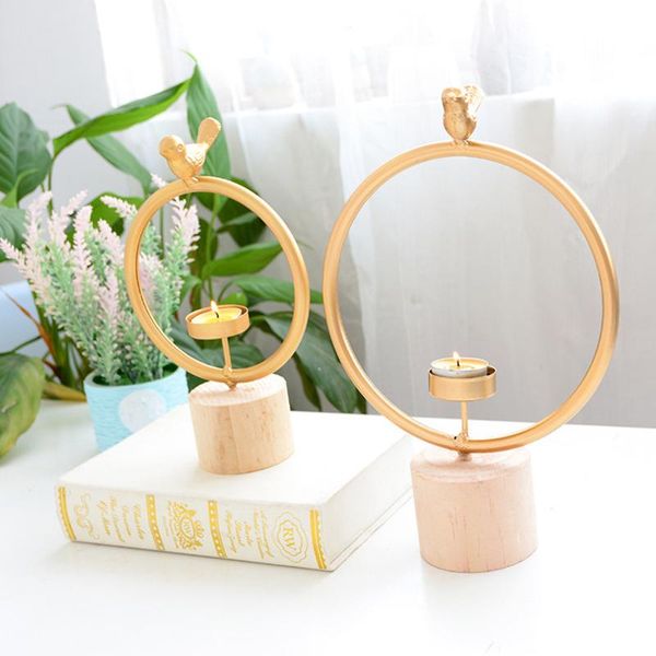 

ring shape nordic metal candle holder decorative candlestick for home party wedding dining centerpiece table ornaments decor