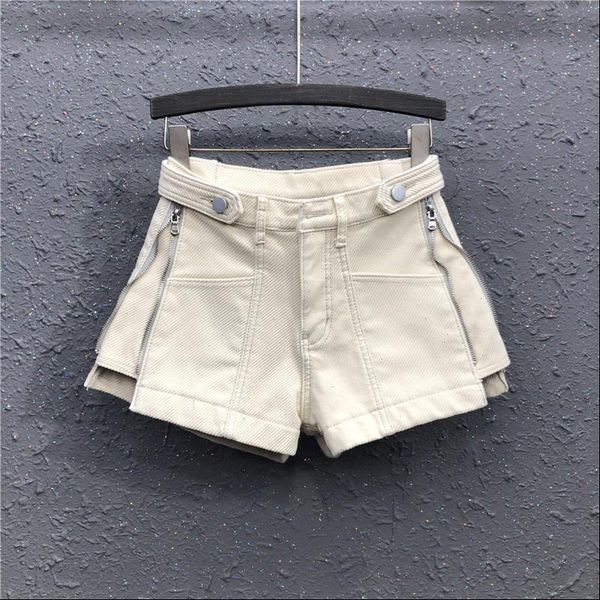 

woman shorts high waist cotton a line wide leg short jeans korean style smoky gray female loose denim short trousers 2021 summer, White;black