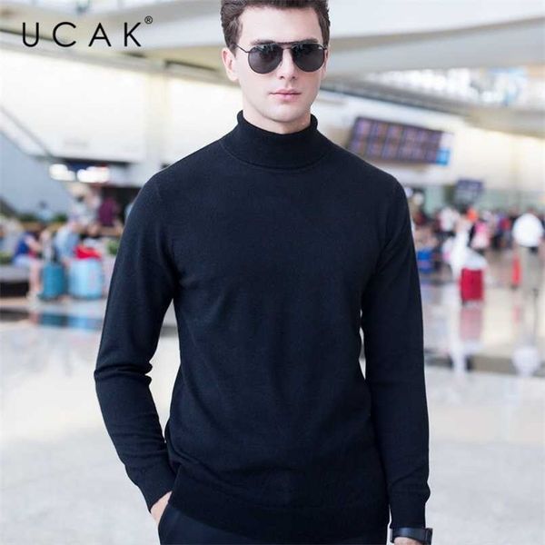 Ucak бренд свитер мужчины Colft Classic Pure Merino шерсть пуловер тянуть Homme осень зима водолазка кашемировая мужская одежда U3004 211221