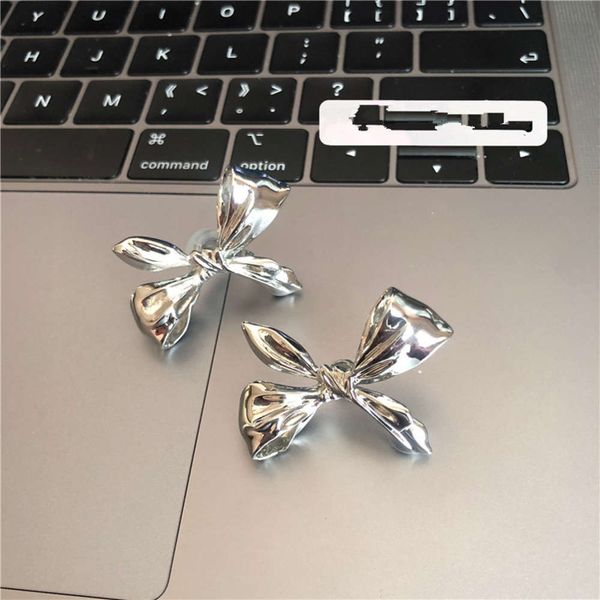 

hbp fashion ins niche design purple bow 925 pure tremella nail earrings ear clip, Silver