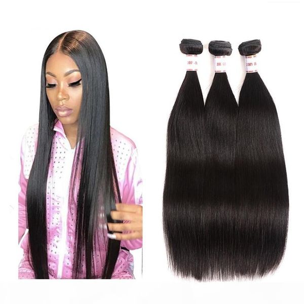 

3 bundles 8-28 inch peruvian virgin remy human hair bundles loose wave yaki straight deep curly body wave straight natural black color