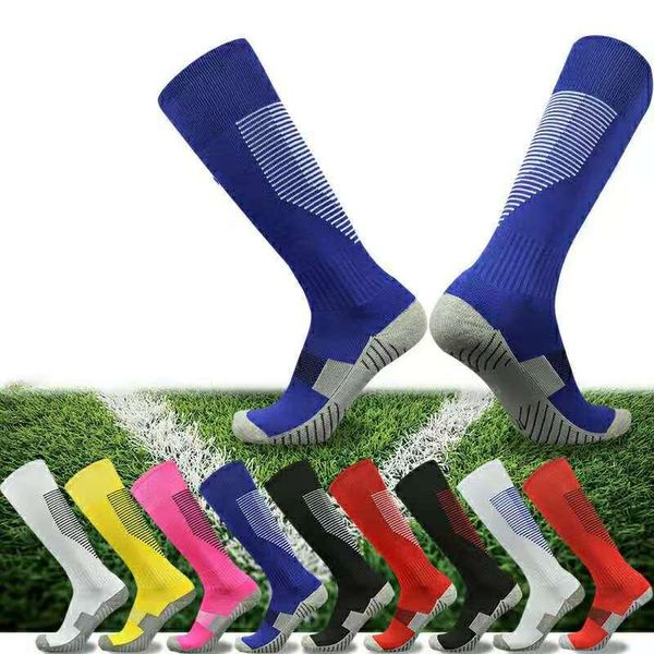 

football socks men's long tube over knee children's high tube thickened medium tube towel bottom antiskid female training so, Black