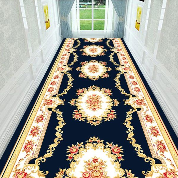 

carpets classic european style for stairway hallway floral anit slip lobby home decoration corridor aisle rug party wedding red