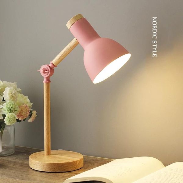 

table lamps folding simple art iron desk lamp eye protection led creative nordic wooden reading living room bedroom home decor